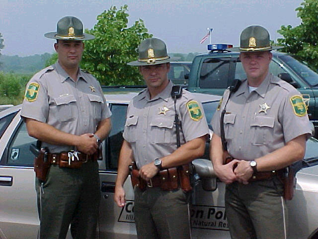 Three Illinois Conservation Police officers in uniform